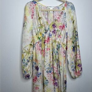 H&M Watercolor Multicolor Floral Dress